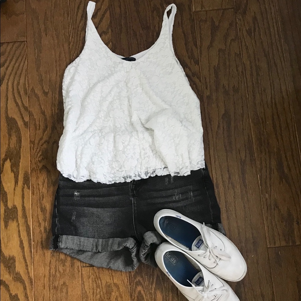 Flowy lace tank top